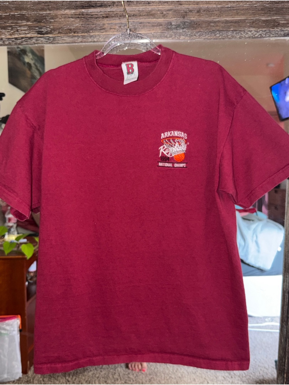 Arkansas Razorbacks Maroon Graphic Short-Sleeve Tee 1994 Basketball Champs
